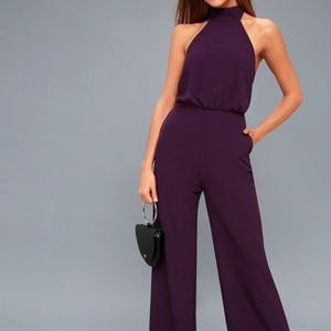 Lulus Moment for Life Purple Halter Jumpsuit